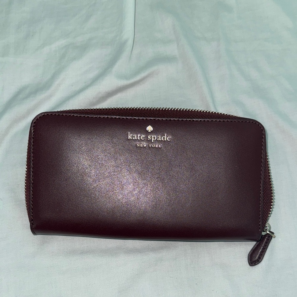 Kate Spade Deep Burgundy Zip Wallet